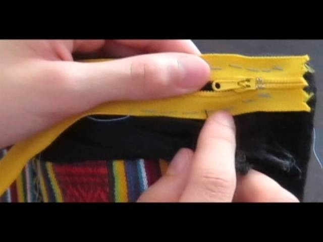 How to sew a zipper on a wallet