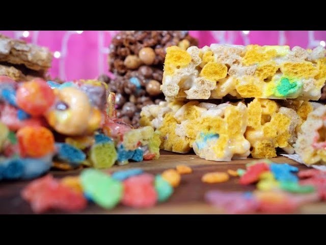 Marshmallow Cereal Bars w. Lucky Charms, Coco Puffs and More! | Just Add Sugar