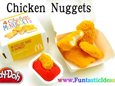 Play Doh Chicken Nuggets and Catch-Up.Sauce McDonald's Happy Meal - How to by Funtastic ideas