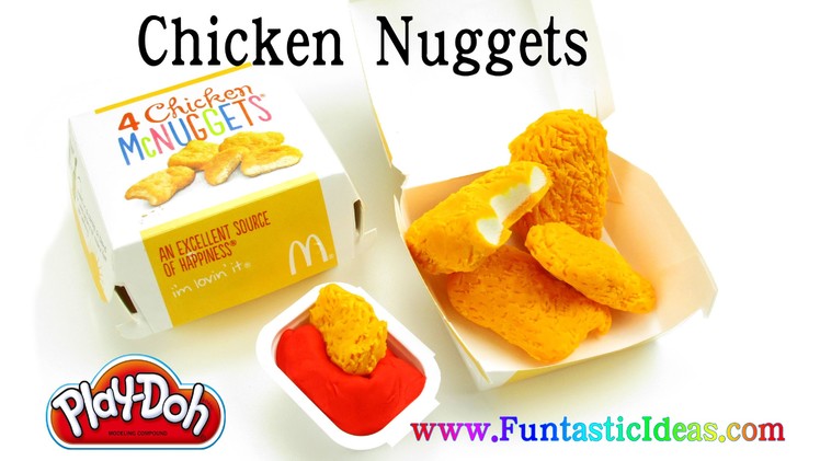 Play Doh Chicken Nuggets and Catch-Up.Sauce McDonald's Happy Meal - How to by Funtastic ideas