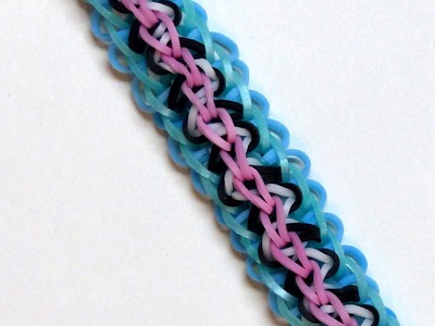 Rainbow Loom Bracelet "CATTYWAMPUS" (Original Design) (ref #3Pkk)