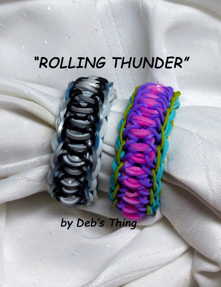 Rainbow Loom Bracelet - Original Design - "ROLLING THUNDER" (ref # 3Srr)