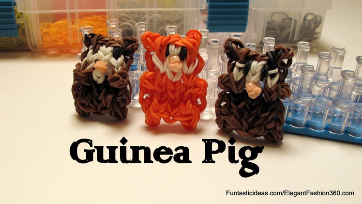 Rainbow Loom Guinea Pig Figure.Charm - How to - Animal Series