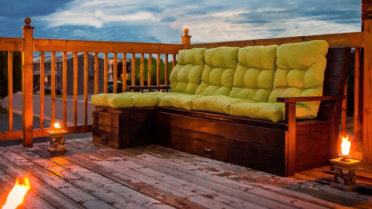 Upgrade terrasse 2015 - Construction divan en bois - DIY Wood sofa - 2015 Terrace upgrade