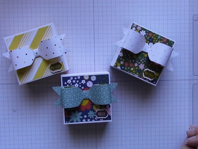 Bow Box using envelope punch board and stampin' up designer series paper