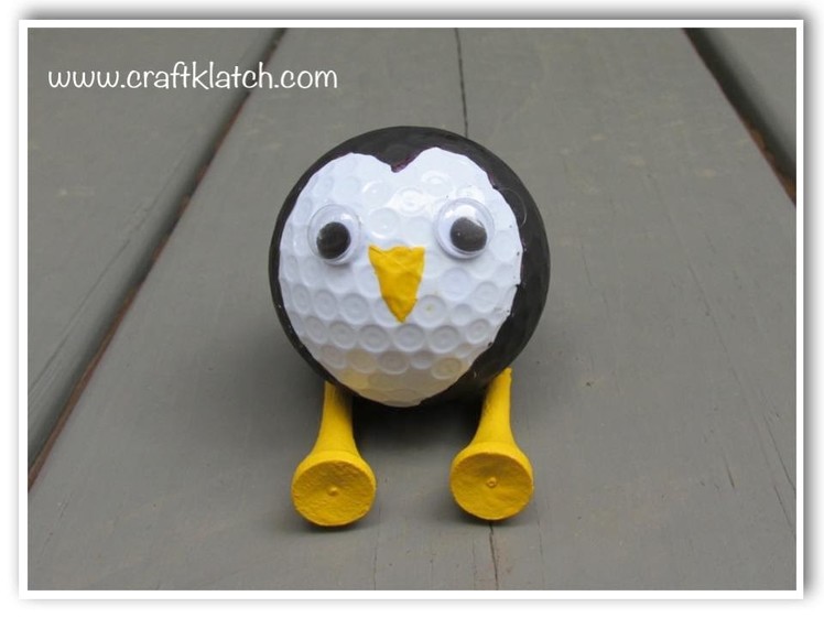 DIY Recycled Golf Ball Penguin