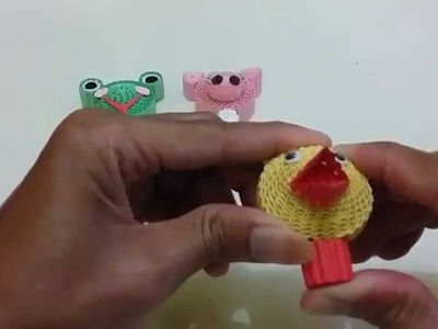 How to create the figure of a duck pen with paper kokoru