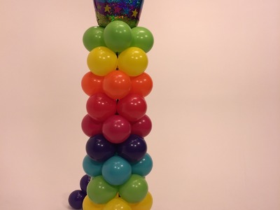 How To Make a Balloon Tower- Stripey Cupcake Theme- DIY Balloon Project