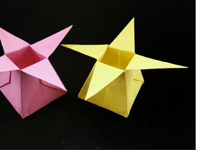 Origami Paper " Star Flower Box.Pot. Container"