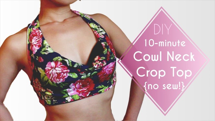 10-minute Cowl Neck Crop Top DIY {No Sew!}