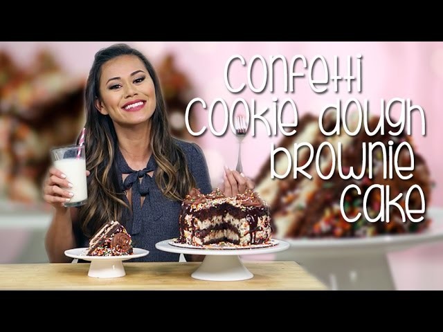 Cookie Dough Confetti Brownie Cake | Just Add Sugar