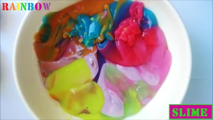 DIY Giant Rainbow Slime How To Make non-toxic Slime Gigante