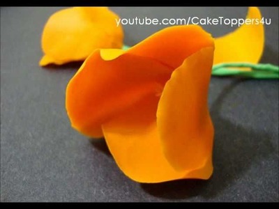 How to make California Poppy Flower Gumpaste.Fondant? Easy, simple, with or without cutter tutorial