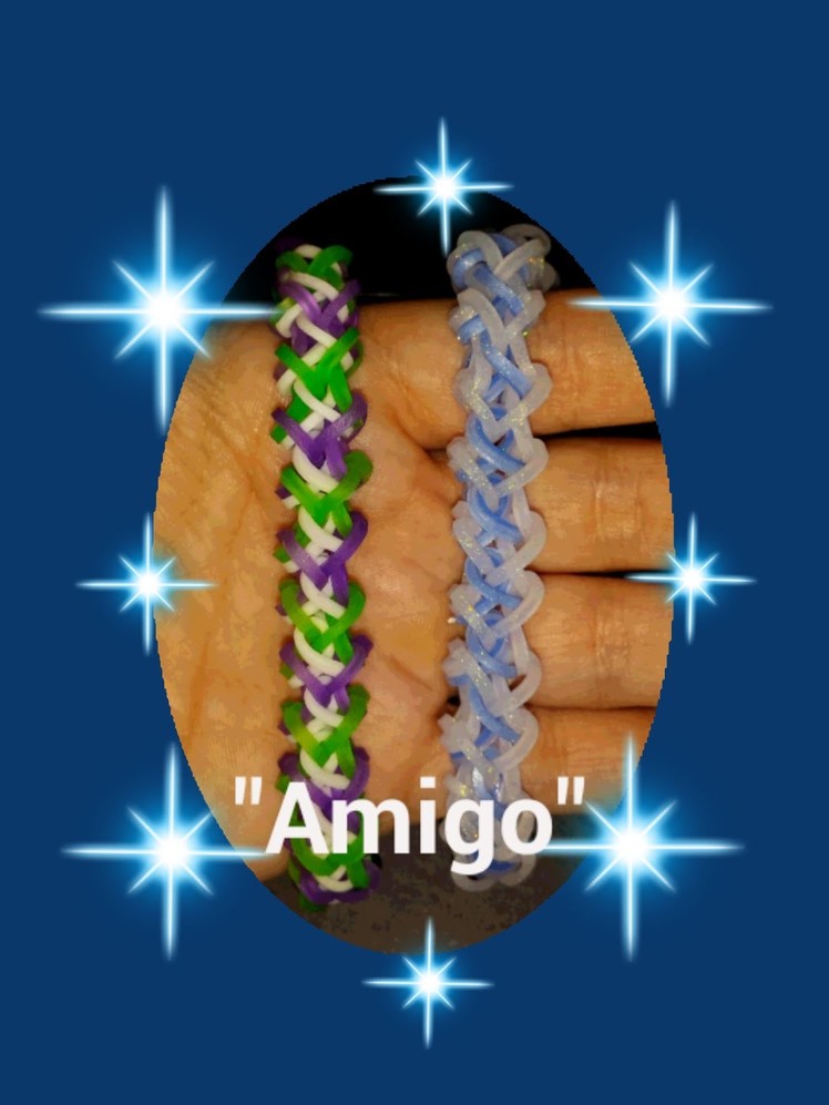 New "Amigo" Hook Only Rainbow Loom Bracelet. How To Tutorial