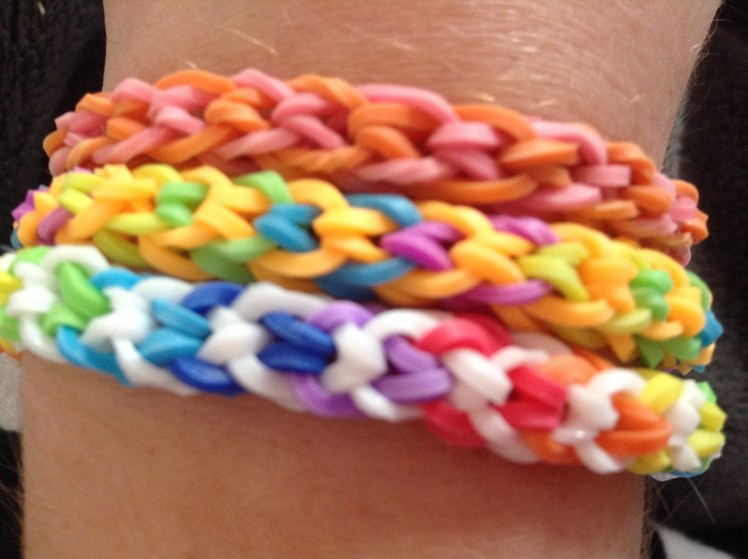 Rainbow Loom: Inverted fishtail tutorial easy.bigginer no loom using your fingers