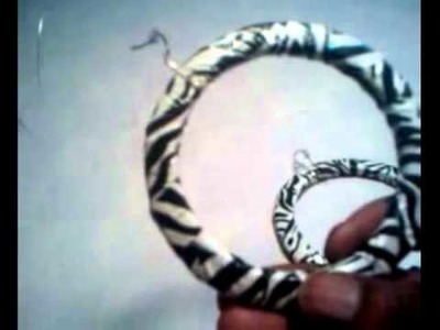 Zebra Print Bangle Earrings. . made with duct tape