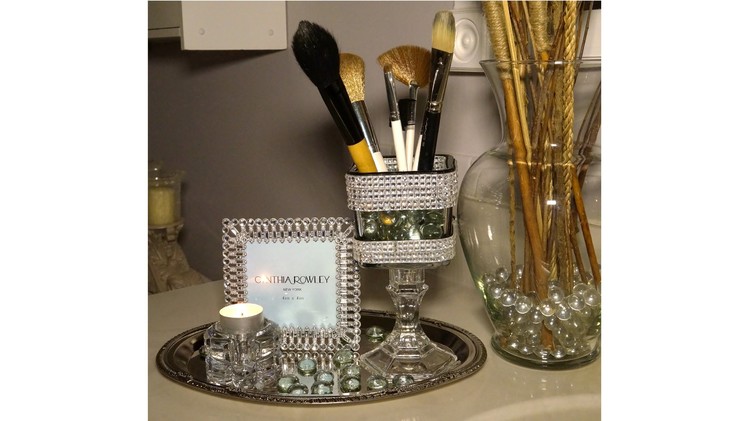 Blingy Makeup Brush Holder Dollar Tree DIY Challenge with 334bamagirl