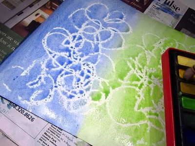 ClassPlan - white crayon on white paper as masking for watercolor ASMR