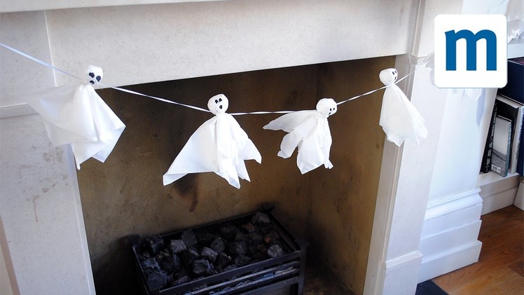 DIY ghostly garland party decoration