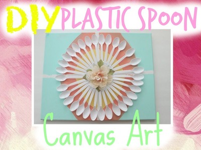 DIY Plastic Spoon Canvas Art