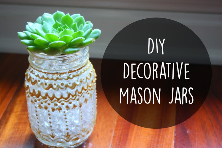 DIY Room Decor: Decorative Mason Jars with Puffy Paint ☀