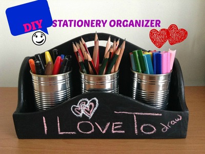 Recycled Stationery Organizer.Art Materials Organizer - DIY 2015