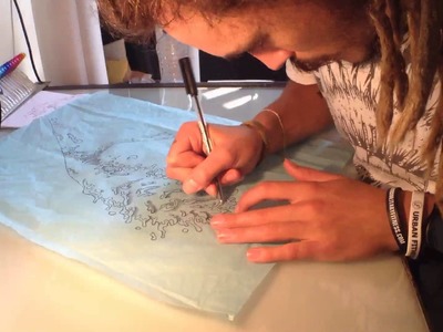Tissue paper wave time lapse drawing