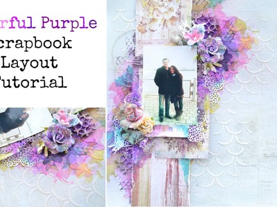 ♫ Colorful Purple Scrapbook Layout Tutorial ♫