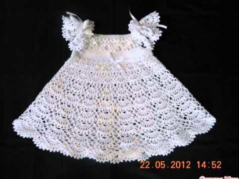 Crochet baby dress| How to crochet an easy shell stitch baby. girl's dress for beginners 80