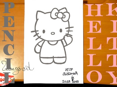 How to draw HELLO KITTY Easy Full Body Cute Art for kids, draw easy stuff, PENCIL | SPEED ART