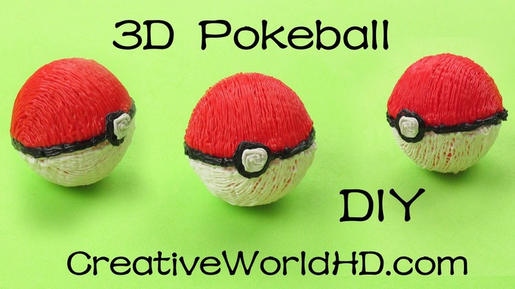 How to Make Pokeball 3D(PoKemon) - 3D Printing Pen Creations. DIY Tutorial