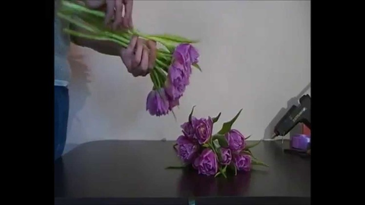 How to make Romantic Tulip Bridal Bouquet  - DIY Wedding Flowers Step by step