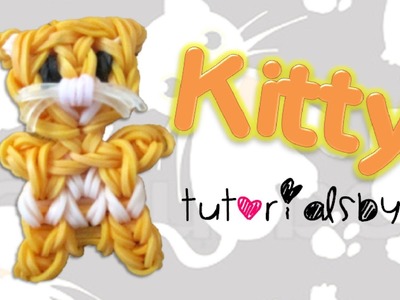 Kitty Cat Charm.Mini Figurine Rainbow Loom Tutorial