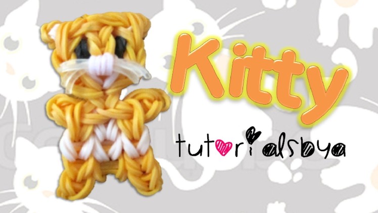 Kitty Cat Charm.Mini Figurine Rainbow Loom Tutorial