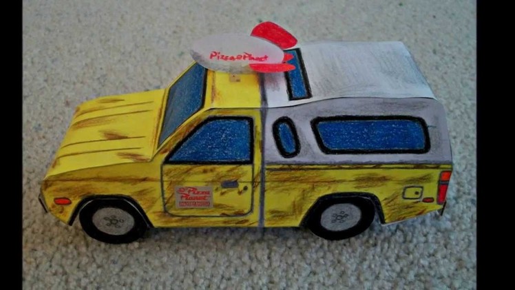 Paper Model of the Pizza Planet Truck from the Movie "Toy Story"