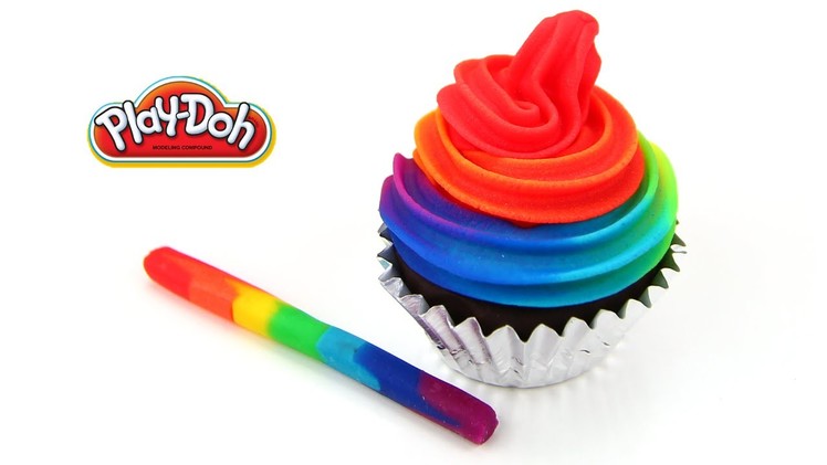 Play Doh Rainbow Frosting Cupcake Super Easy