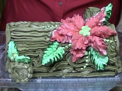Poinsettia, Yule Log Cake, How to Decorate, Cake Decorating, Christmas