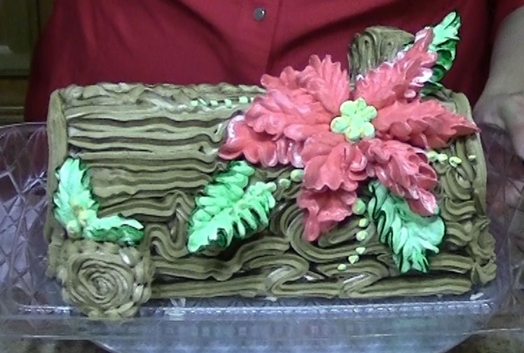 Poinsettia, Yule Log Cake, How to Decorate, Cake Decorating, Christmas