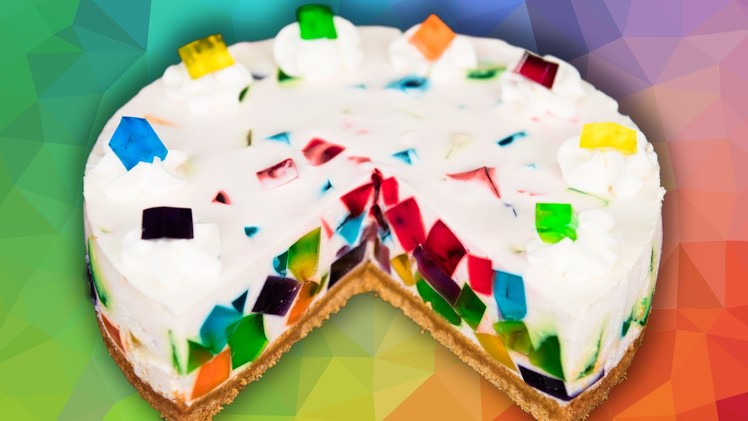 Rainbow Jello Cake from Cookies Cupcakes and Cardio