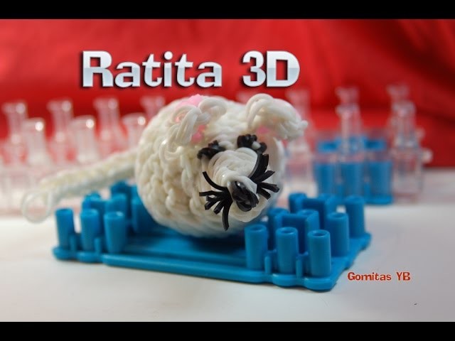 Rata, Ratita 3D con gomitas. Rat. Mouse. Rainbow Loom.