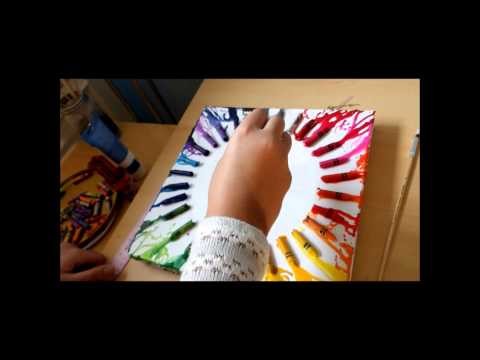 DIY: Crayon Canvas Clock Room Decor !