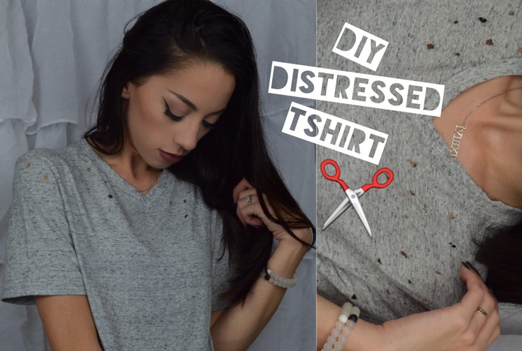DIY Distressed Tshirt | Kylie Jenner Inspired