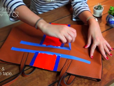 DIY Monogrammed Stripe Tote Bag