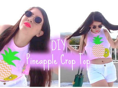 DIY Pineapple Crop Top (Do An Ombre & Add Raw Edge Fabric Appliqué)
