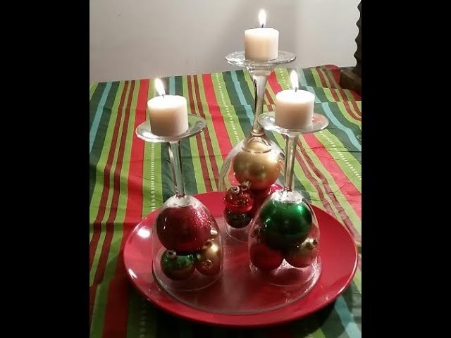 Dollar Tree CHRISTMAS CANDLE CENTERPIECE DIY Craft + Bloopers