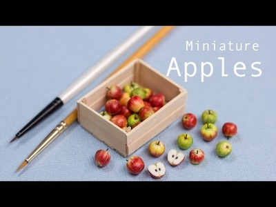 Miniature Apples in their Crate. Polymer Clay Miniature Food Tutorial