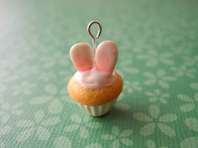 Polymer Clay Bunny Cupcake Charm Tutorial