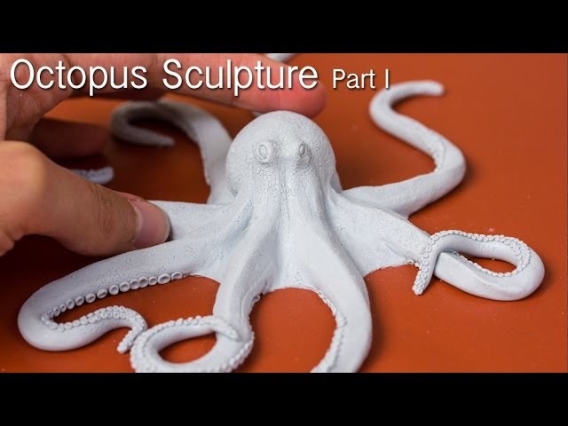 Octopus Sculpture, Part 1, Polymer Clay Art in Time Lapse