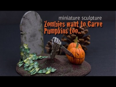 Polymer Clay Sculpting, Zombies Want to Carve Pumpkins Too