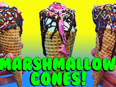 CHOCOLATE MARSHMALLOW ICE CREAM CONES DIY Recipe & Cooking for Kids by DisneyCarToys